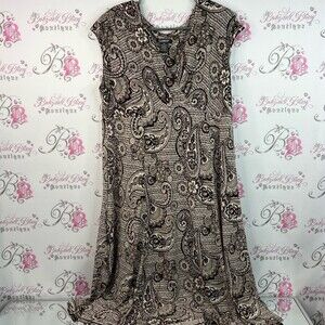 Glamour dress long boho flowy sleeveless tshirt style Paisley Print Maxi Dress